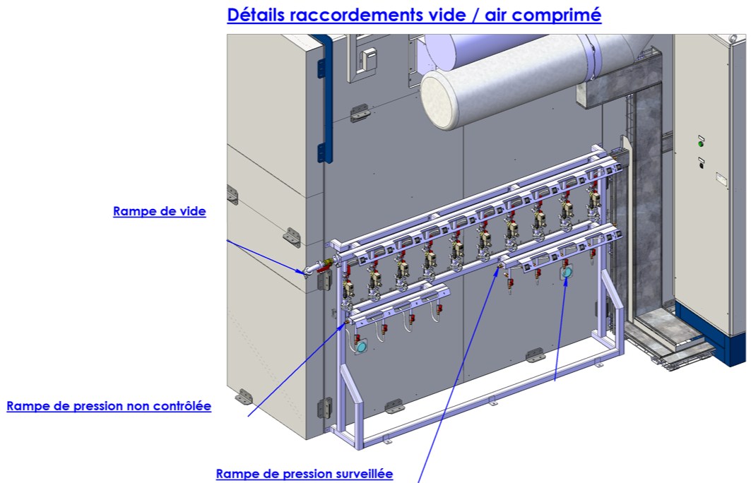 Raccordements vide et compression plan-compressed